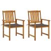 Patio Chairs with Cushions 2 pcs Solid Acacia Wood