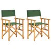 vidaXL Director's Chairs 2 pcs Solid Acacia Wood Green
