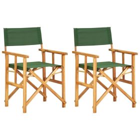 vidaXL Director's Chairs 2 pcs Solid Acacia Wood Green