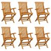 vidaXL Folding Patio Chairs 6 pcs Solid Teak Wood