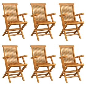 vidaXL Folding Patio Chairs 6 pcs Solid Teak Wood