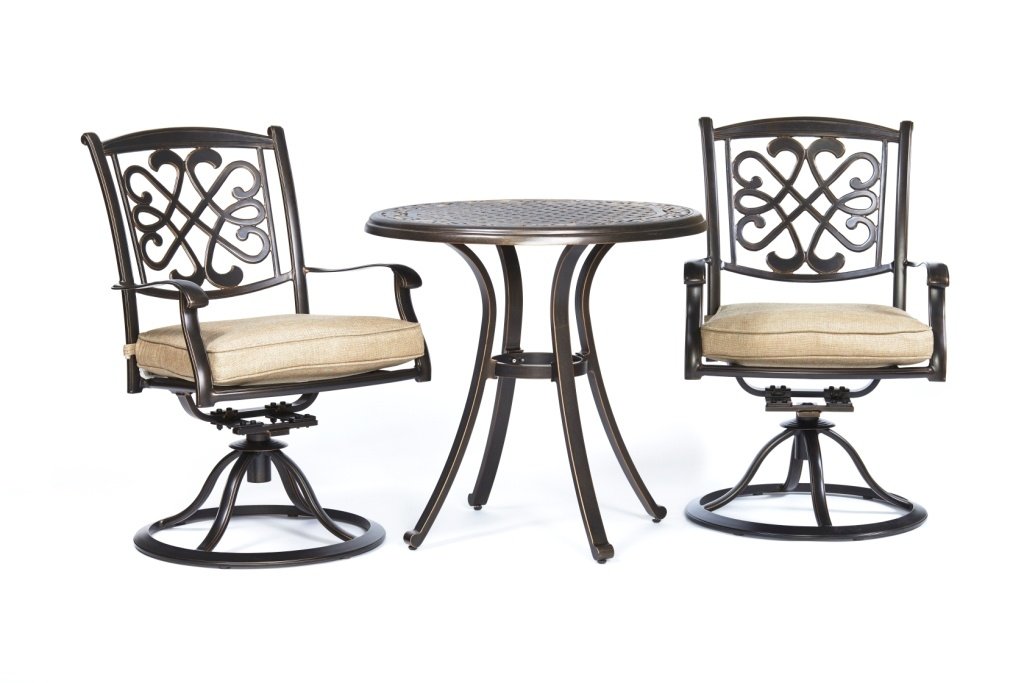 3 Piece Bistro Set, Cast Aluminum Dining Table Patio Glider Chairs Garden Backyard Outdoor Furniture 3 Piece Bistro Set, Cast Aluminum Dining Table Patio Glider Chairs Garden Backyard Outdoor Furniture