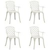 vidaXL Patio Chairs 4 pcs Cast Aluminum White