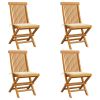 vidaXL Patio Chairs with Cream Cushions 4 pcs Solid Teak Wood