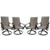 MEOOEM Patio Textilene Swivel Chairs 4PCS Outdoor Dining Chairs with Mesh Fabric Weather Resistant Furniture for Garden Backyard