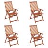 vidaXL Folding Patio Chairs 4 pcs Solid Acacia Wood