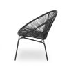 Chrissy Outdoor Black Modern Faux Rattan Club Chairs (Set of 2)
