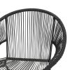 Chrissy Outdoor Black Modern Faux Rattan Club Chairs (Set of 2)