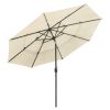 10Ft 3-Tiers 32LEDS Patio Umbrella Beige