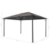 vidaXL Gazebo with Roof Aluminum 13.1'x9.8'x8.5' Black
