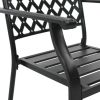 vidaXL Stackable Patio Chairs 2 pcs Steel Black