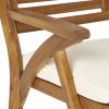 Helen Outdoor Teak Finish Acacia Wood Arm Chair (Set of 2)