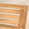 Helen Outdoor Teak Finish Acacia Wood Arm Chair (Set of 2)