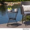 Fern Outdoor 16 Inch Iron Side Table Matte Black