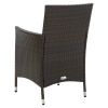 vidaXL Patio Chairs with Cushions 2 pcs Poly Rattan Brown