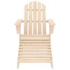 Patio Adirondack Chair with Ottoman Solid Fir Wood