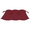vidaXL Dining Chairs 6 pcs with Wine Red Cushions Solid Teak Wood