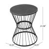 Fern Outdoor 16 Inch Iron Side Table Matte Black