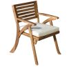 Helen Outdoor Teak Finish Acacia Wood Arm Chair (Set of 2)