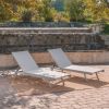 Holm Outdoor Gray Mesh Chaise Lounge with Aluminum Frame (set of 2)