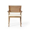 Helen Outdoor Teak Finish Acacia Wood Arm Chair (Set of 2)