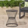 Fern Outdoor 16 Inch Iron Side Table Matte Black