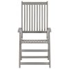 vidaXL Patio Reclining Chairs 4 pcs Gray Solid Acacia Wood