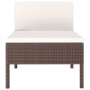 vidaXL Patio Chairs 3 pcs with Cushions Poly Rattan Brown