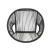 Chrissy Outdoor Black Modern Faux Rattan Club Chairs (Set of 2)