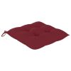 vidaXL Dining Chairs 6 pcs with Wine Red Cushions Solid Teak Wood