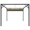 vidaXL Garden Gazebo with Retractable Roof 9.8'x9.8' Taupe 0.6 oz/ftÂ¬â‰¤