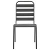 vidaXL Patio Chairs 4 pcs Slatted Design Steel Dark Gray