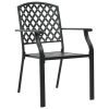 vidaXL Stackable Patio Chairs 2 pcs Steel Black