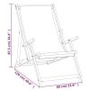 vidaXL Folding Beach Chair Solid Wood Teak Gray
