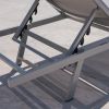 Holm Outdoor Gray Mesh Chaise Lounge with Aluminum Frame (set of 2)