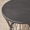 Fern Outdoor 16 Inch Iron Side Table Matte Black