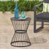 Fern Outdoor 16 Inch Iron Side Table Matte Black