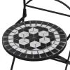 vidaXL Folding Bistro Chairs 2 pcs Ceramic Black and White