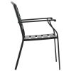 vidaXL Stackable Patio Chairs 2 pcs Steel Black