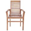 vidaXL Dining Chairs 2 pcs with Black Cushions Solid Teak Wood