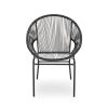 Chrissy Outdoor Black Modern Faux Rattan Club Chairs (Set of 2)