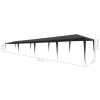 vidaXL Party Tent 9.8'x39.4' PE Anthracite