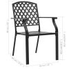 vidaXL Patio Chairs 4 pcs Mesh Design Steel Black