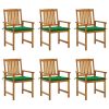 Patio Chairs with Cushions 6 pcs Solid Acacia Wood