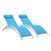 (Only for Pickup)Reclining Sun Lounger Set (Set of 2)