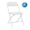5 Pack Black Plastic Folding Chair;  Indoor Outdoor Portable Stackable Commercial Seat with Steel Frame 350lb. Capacity for Events Office Wedding Part