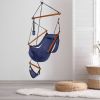 Hardwood With Cup Holder Wooden Stick Perforated 100kg Seaside Courtyard Hanging Chair
