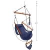 Hardwood With Cup Holder Wooden Stick Perforated 100kg Seaside Courtyard Hanging Chair