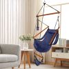 Hardwood With Cup Holder Wooden Stick Perforated 100kg Seaside Courtyard Hanging Chair