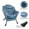 Accent Chair Lazy Reclining Leisure Chair with Removable Metal Legs and High-Density Foam, Comfy Upholstered Single Sofa Chair With Ottoman for Living